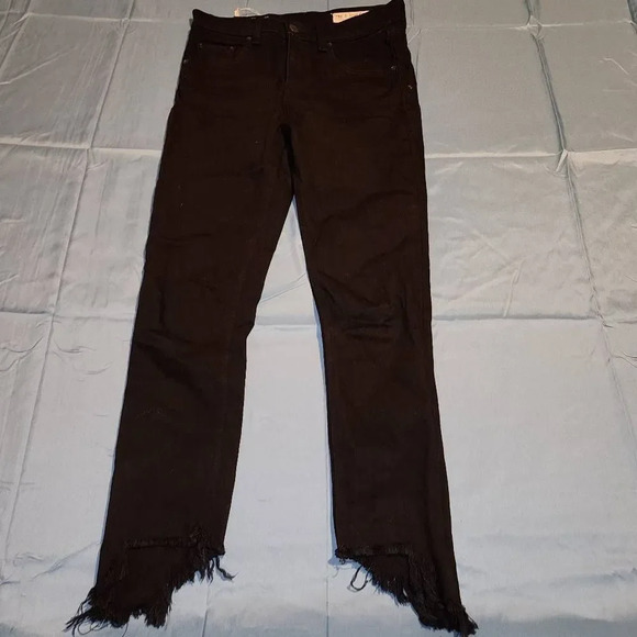 Rag & Bone Womens Black Raw Hem 10" Capri Jeans 25 - Picture 1 of 8